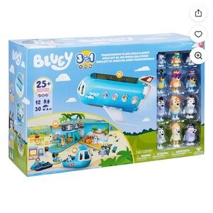 Bluey's 3-IN-1 Transforming Plane Mega Playset Ultimate Family Trip 42 Pieces
